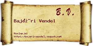 Bajári Vendel névjegykártya